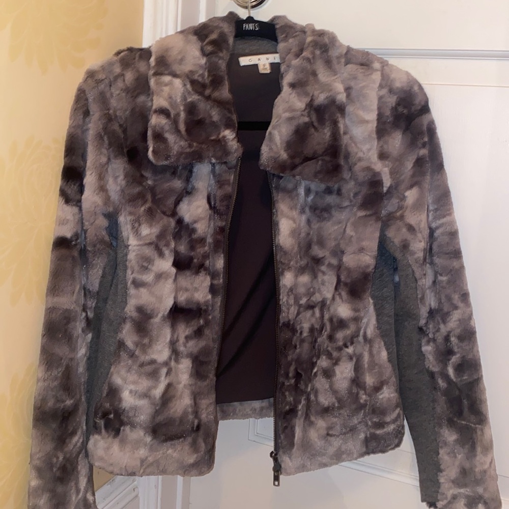 Cabi faux fur zip - size small